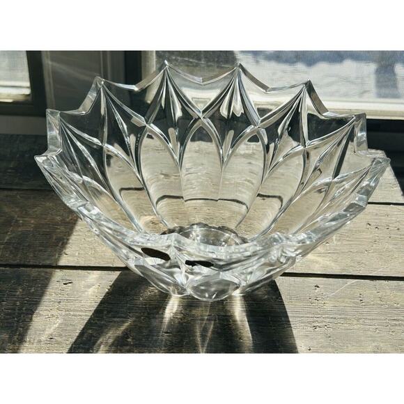 Vintage Bohemia Crystal Bowl Glass 12 Point Serving Dish Czech Republic 24% PbO - Picture 9 of 15